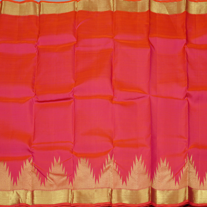 Hayagrivas Orangish Pink Handloom Kanjivaram Silk Saree KBD1943B6-3