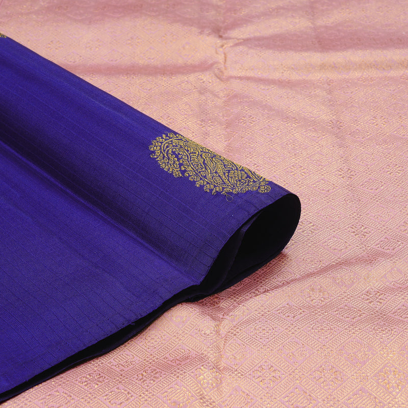 Hayagrivas Blue Handloom Kanjivaram Silk Saree KBD1946B1-1