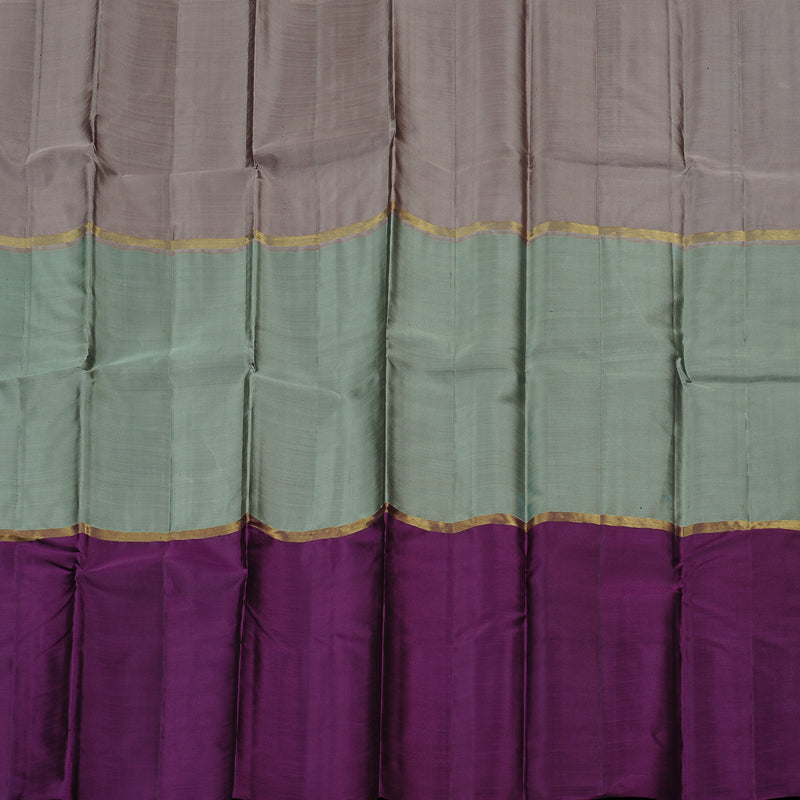 Hayagrivas Muppagam (Rosewood Pink,Grey And Purple) Handloom Kanjivaram Silk Saree KBD1948B1-11