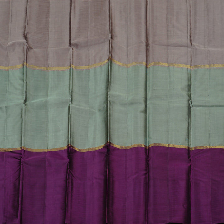 Hayagrivas Muppagam (Rosewood Pink,Grey And Purple) Handloom Kanjivaram Silk Saree KBD1948B1-11