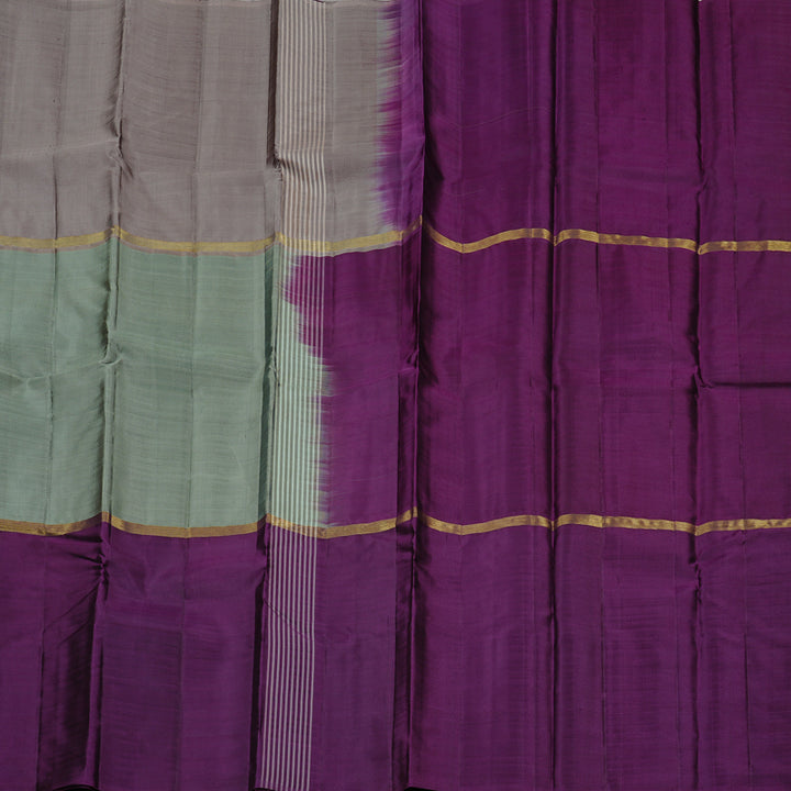Hayagrivas Muppagam (Rosewood Pink,Grey And Purple) Handloom Kanjivaram Silk Saree KBD1948B1-11