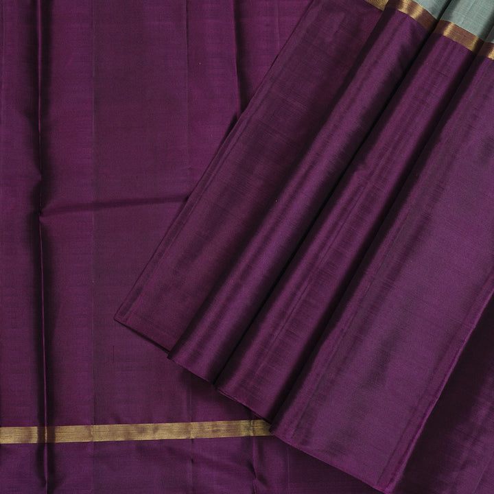 Hayagrivas Muppagam (Rosewood Pink,Grey And Purple) Handloom Kanjivaram Silk Saree KBD1948B1-11