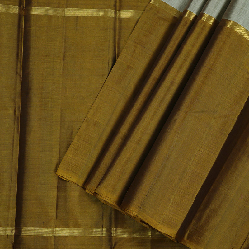 Hayagrivas Muppagam(Wine Maroon,Grey And Dark Fenugreek) Handloom Kanjivaram Silk Saree KBD1948B1-13