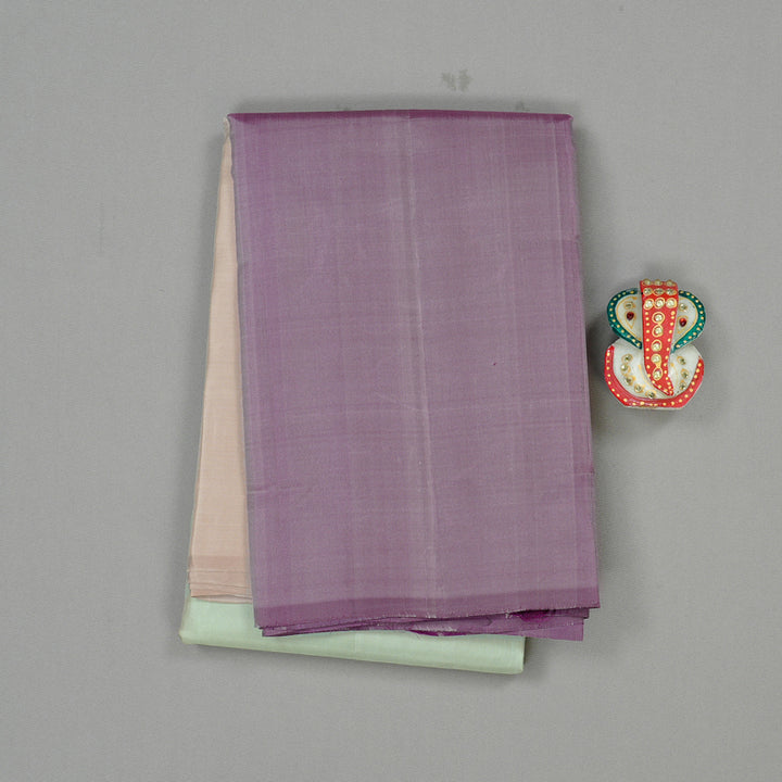 Hayagrivas Muppagam (Light Peach Pink,Silver Grey And Purple) Handloom Kanjivaram Silk Saree KBD1948B1-15