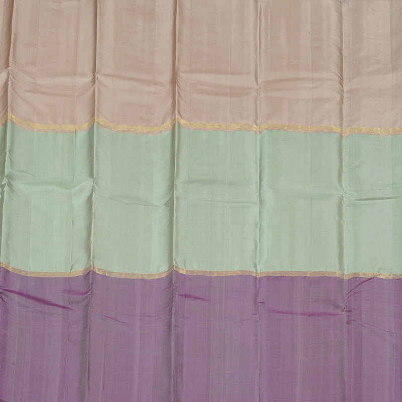 Hayagrivas Muppagam (Light Peach Pink,Silver Grey And Purple) Handloom Kanjivaram Silk Saree KBD1948B1-15