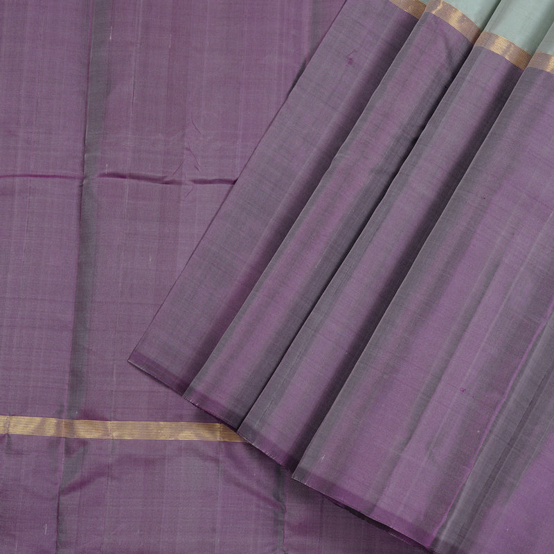 Hayagrivas Muppagam (Light Peach Pink,Silver Grey And Purple) Handloom Kanjivaram Silk Saree KBD1948B1-15
