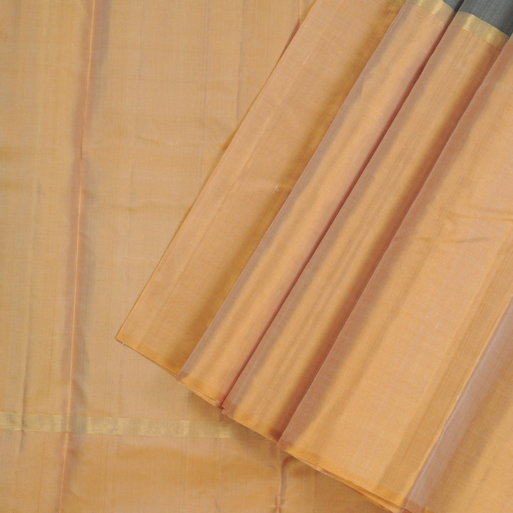 Hayagrivas Muppagam (Half White,Black And Sandal) Handloom Kanjivaram Silk Saree KBD1948B1-19
