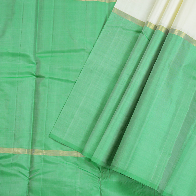 Hayagrivas Handloom Kanjivaram Silk Saree in Cheerful Muppagam (Orange White And Light Green) KBD1948B1-4
