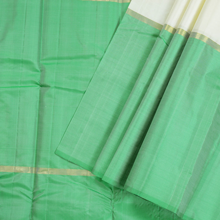 Hayagrivas Handloom Kanjivaram Silk Saree in Cheerful Muppagam (Orange White And Light Green) KBD1948B1-4