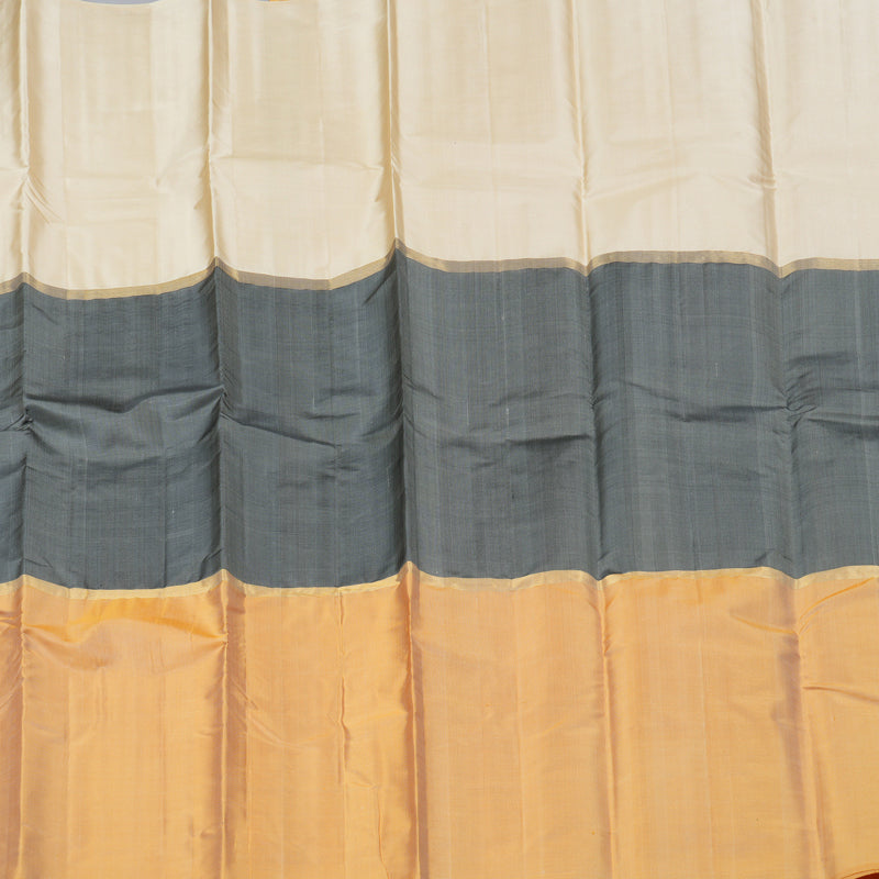 Hayagrivas Handloom Kanjivaram Silk Saree in Ethereal Bubagam (Mustard Yellow, White, and Grey) KBD1948B1-5