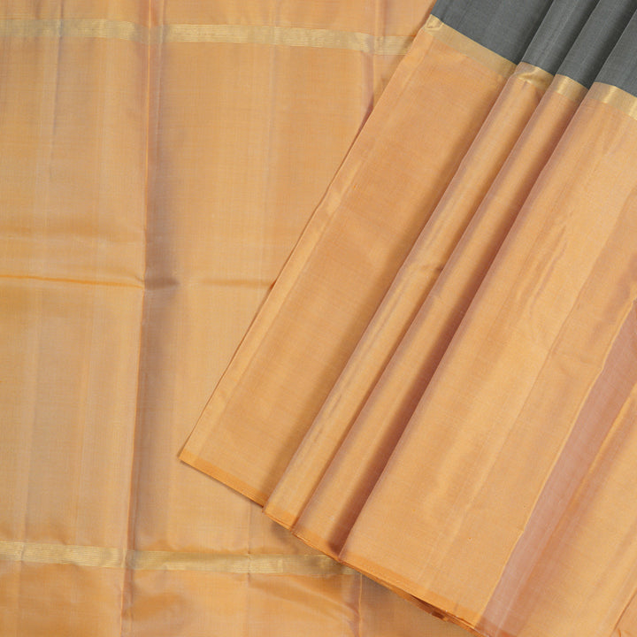 Hayagrivas Handloom Kanjivaram Silk Saree in Ethereal Bubagam (Mustard Yellow, White, and Grey) KBD1948B1-5