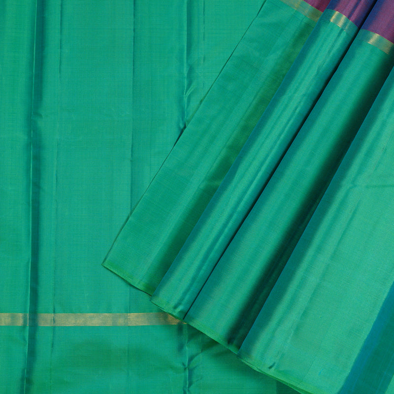 Hayagrivas Mubagam (Sky Blue,Purple And Sea Green) Handloom Kanjivaram Silk Saree KBD1948B1-7
