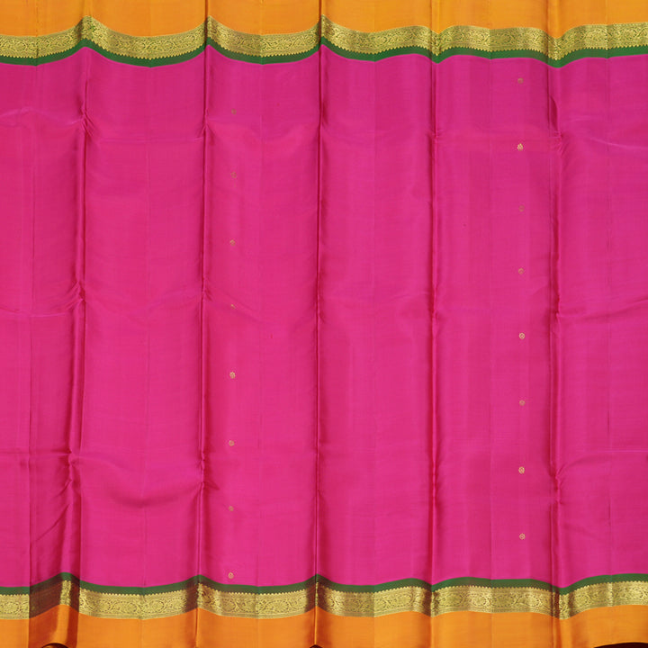 Hayagrivas Pink Handloom Kanjivaram Silk Saree with Honey Mustard Border KBD1948B3-2