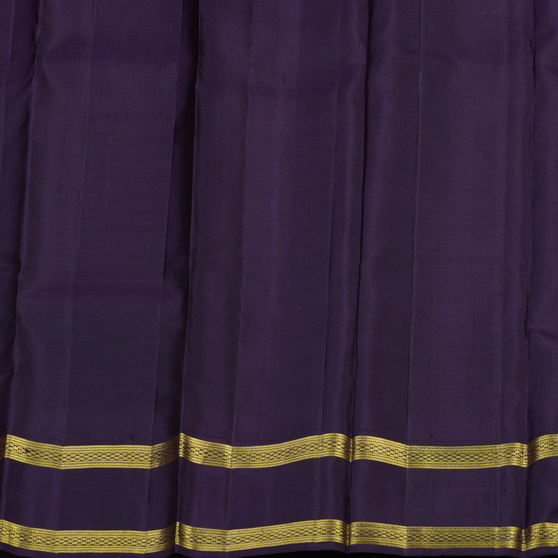 Hayagrivas Handloom Half White Kanjivaram Silk Saree with Nagapazham Border KBD1949B3-1