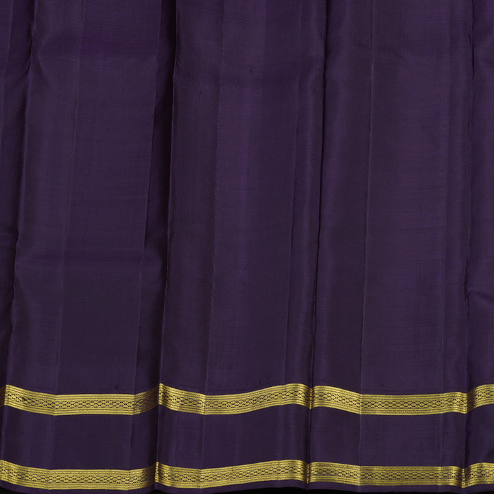 Hayagrivas Handloom Half White Kanjivaram Silk Saree with Nagapazham Border KBD1949B3-1