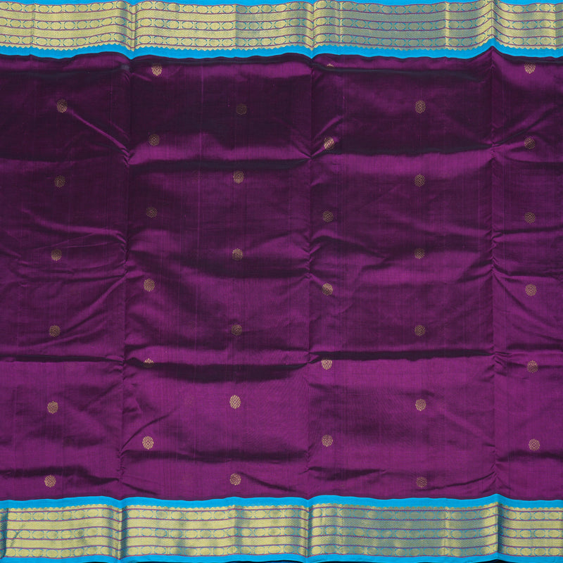 Hayagrivas Handloom Silk Cotton Saree in Majestic Dark Purple KBD1950B1-3
