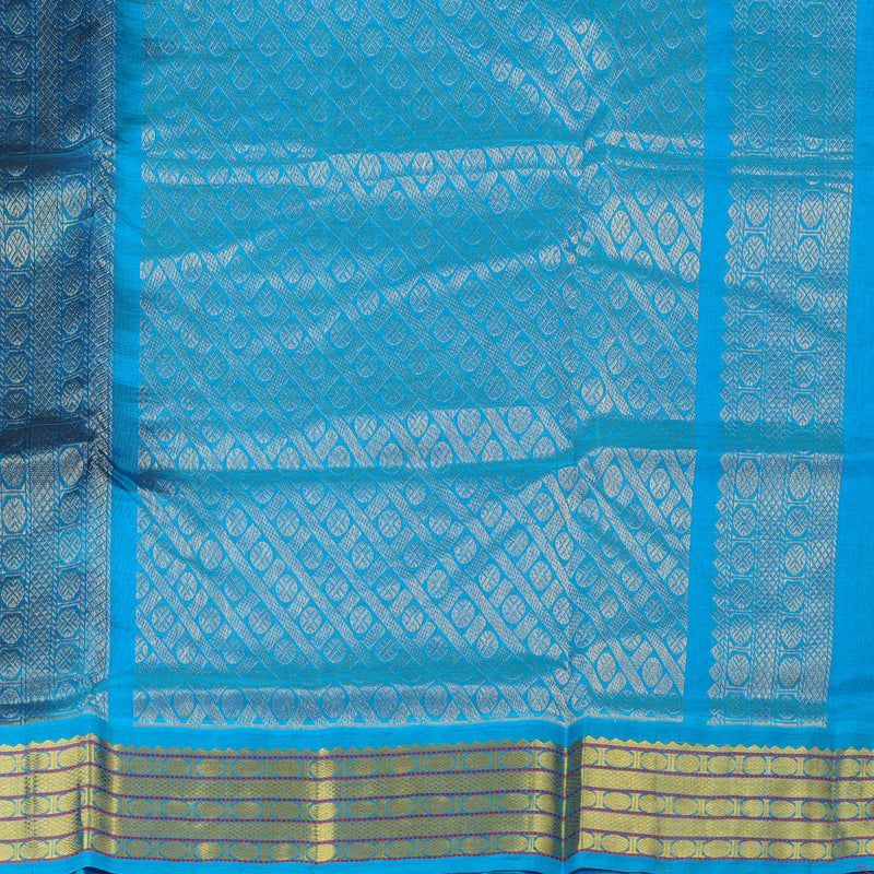 Hayagrivas Handloom Silk Cotton Saree in Majestic Dark Purple KBD1950B1-3