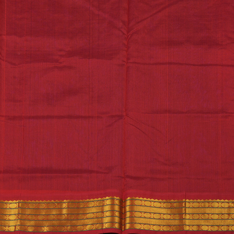 Hayagrivas Handloom silk cotton saree in Blue with maroon KBD1951B1-10