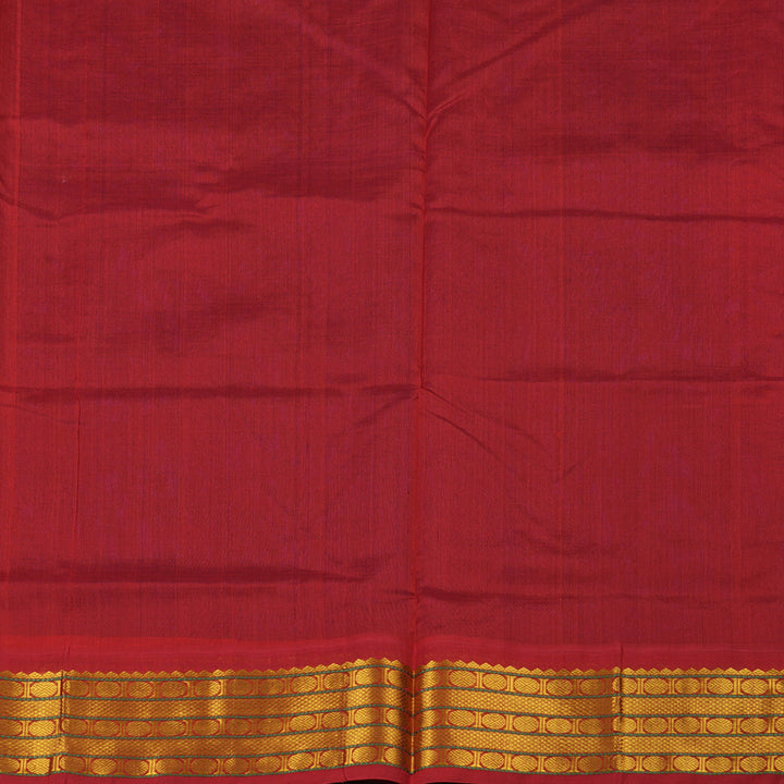Hayagrivas Handloom silk cotton saree in Blue with maroon KBD1951B1-10