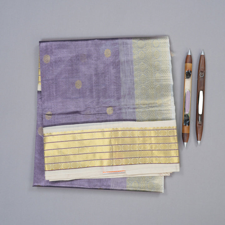 Hayagrivas Handloom Silk Cotton Saree In Alluring Light Purple KBD1951B1-6