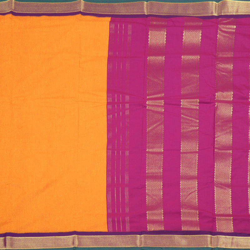 Hayagrivas Ten Yards Semi Silk Saree in Cheerful Mango Yellow KBD1953B11-3