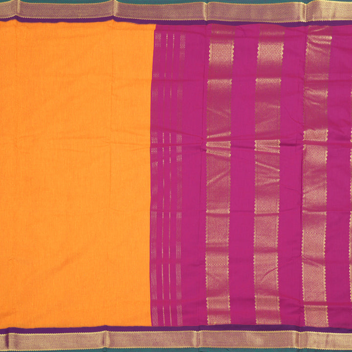 Hayagrivas Ten Yards Semi Silk Saree in Cheerful Mango Yellow KBD1953B11-3
