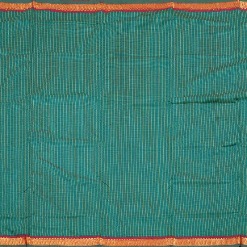 Hayagrivas Ten Yards Semi Silk Saree in Refreshing Teal Green KBD1953B13-1