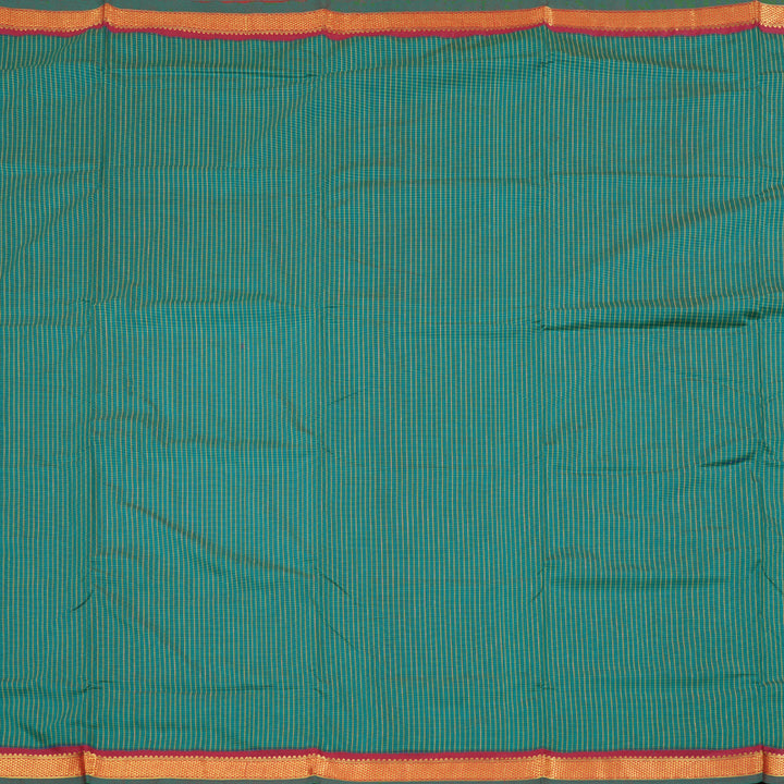 Hayagrivas Ten Yards Semi Silk Saree in Refreshing Teal Green KBD1953B13-1