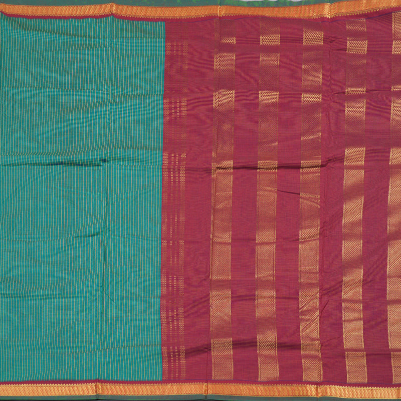 Hayagrivas Ten Yards Semi Silk Saree in Refreshing Teal Green KBD1953B13-1