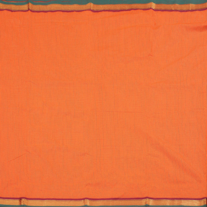 Hayagrivas Ten Yards Semi Silk Saree in Sun-Kissed Orange KBD1953B13-3