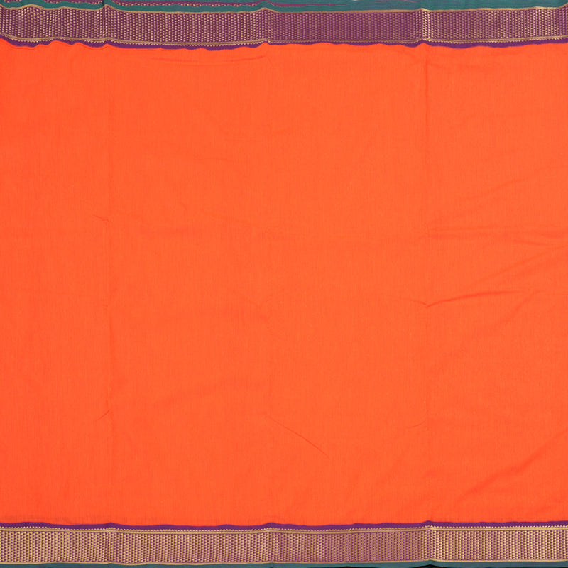 Hayagrivas Ten Yards Semi Silk Saree in Striking Orange KBD1953B15-1