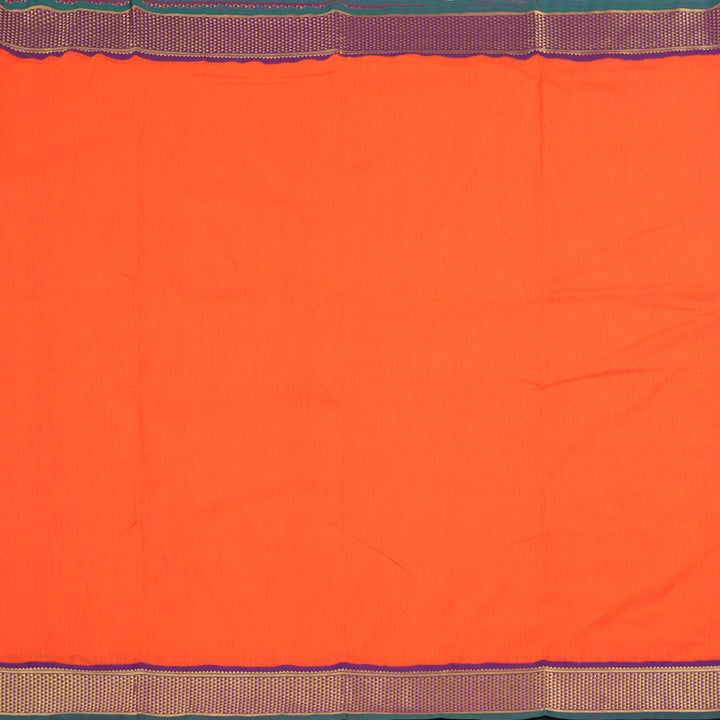 Hayagrivas Ten Yards Semi Silk Saree in Striking Orange KBD1953B15-1