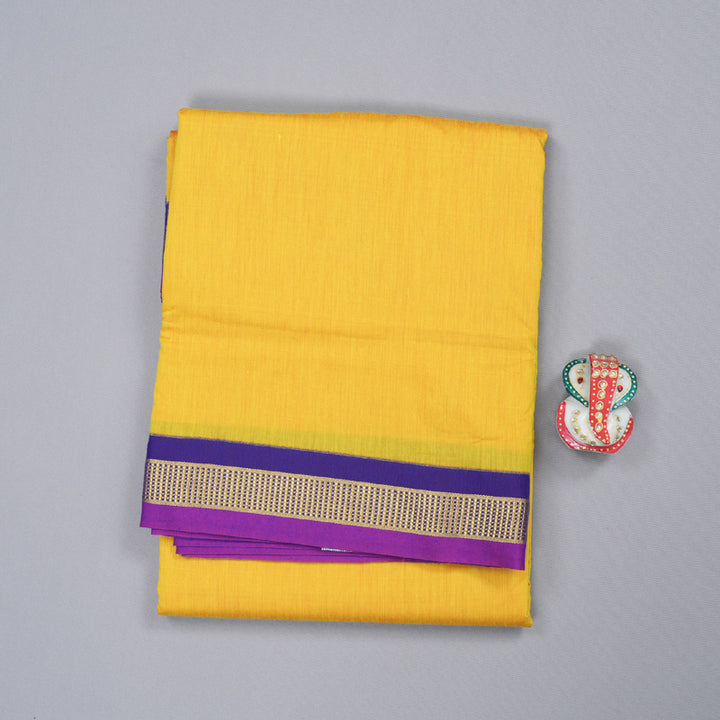 Hayagrivas Ten Yards Semi Silk Saree in Effervescent Yellow KBD1953B2-5