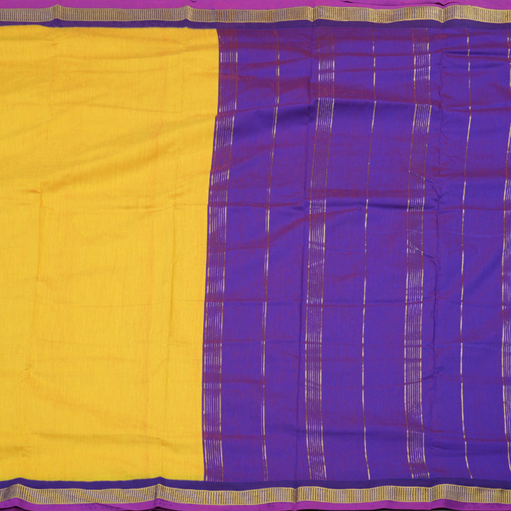 Hayagrivas Ten Yards Semi Silk Saree in Effervescent Yellow KBD1953B2-5