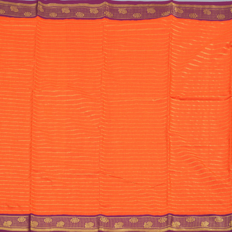 Hayagrivas Ten Yards Semi Silk Saree in Vibrant Orange KBD1953B20-2