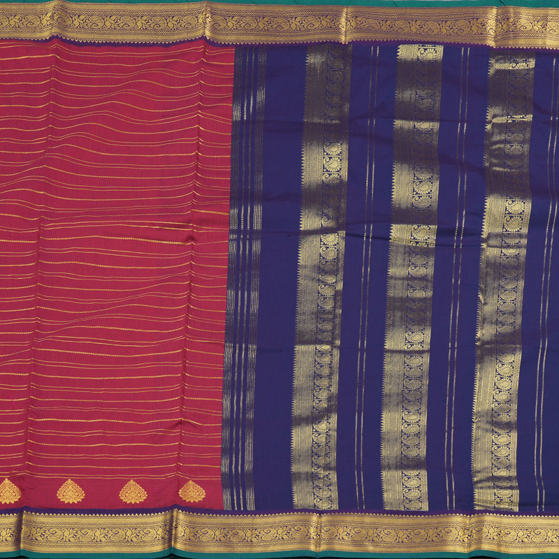 Hayagrivas Ten Yards Semi Silk Saree in Luxe Maroon KBD1953B24-3