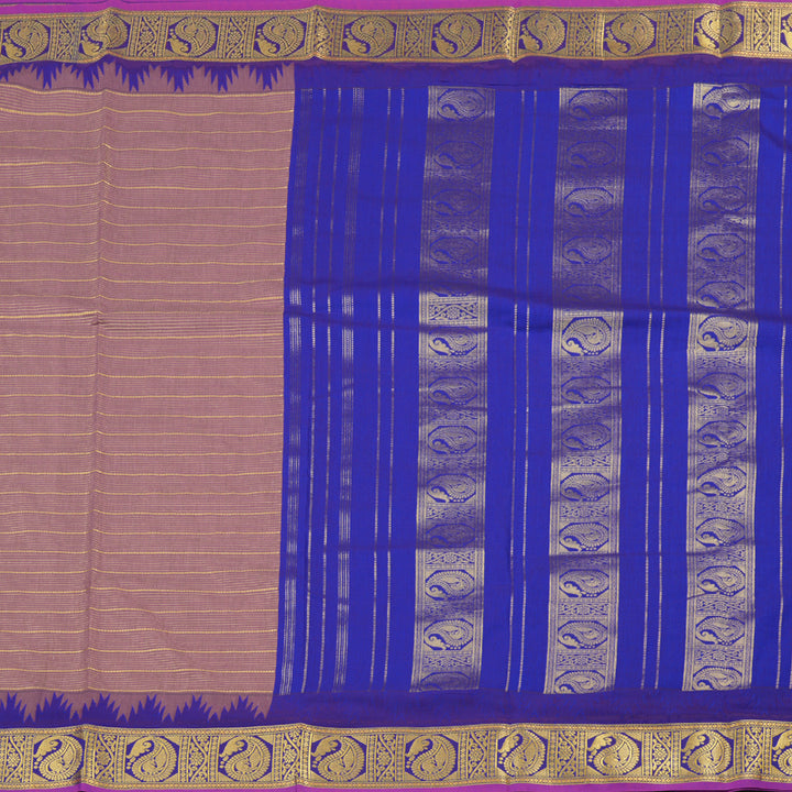 Hayagrivas Ten Yards Semi Silk Saree in Delicate Rosewood Pink KBD1953B25-1