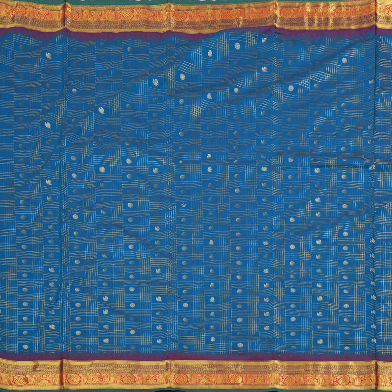 Hayagrivas Ten Yards Semi Silk Saree in Mesmerising Dark  Blue  KBD1953B33-4