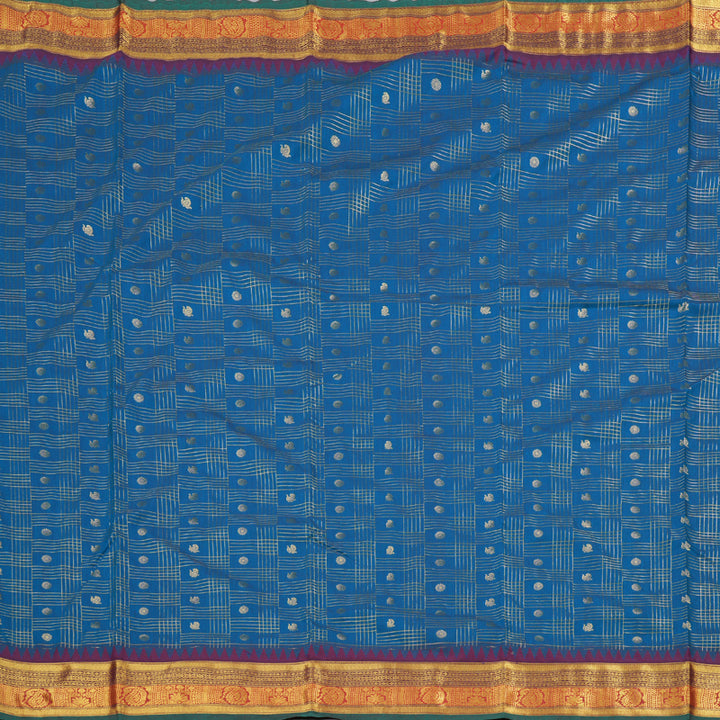 Hayagrivas Ten Yards Semi Silk Saree in Mesmerising Dark  Blue  KBD1953B33-4