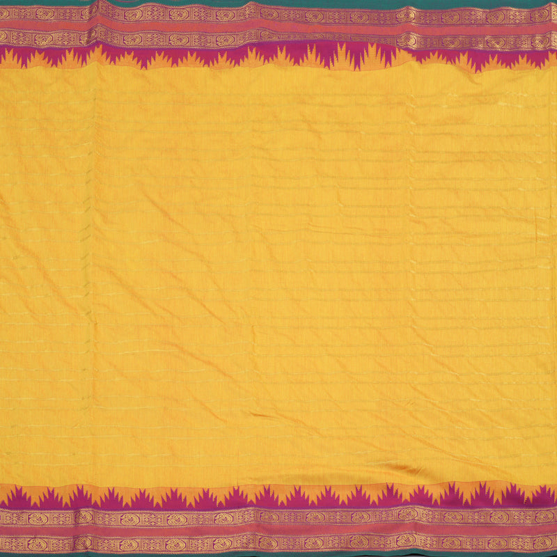 Hayagrivas Ten Yards Semi Silk Saree in Sunlit Mustard Yellow KBD1953B34-1