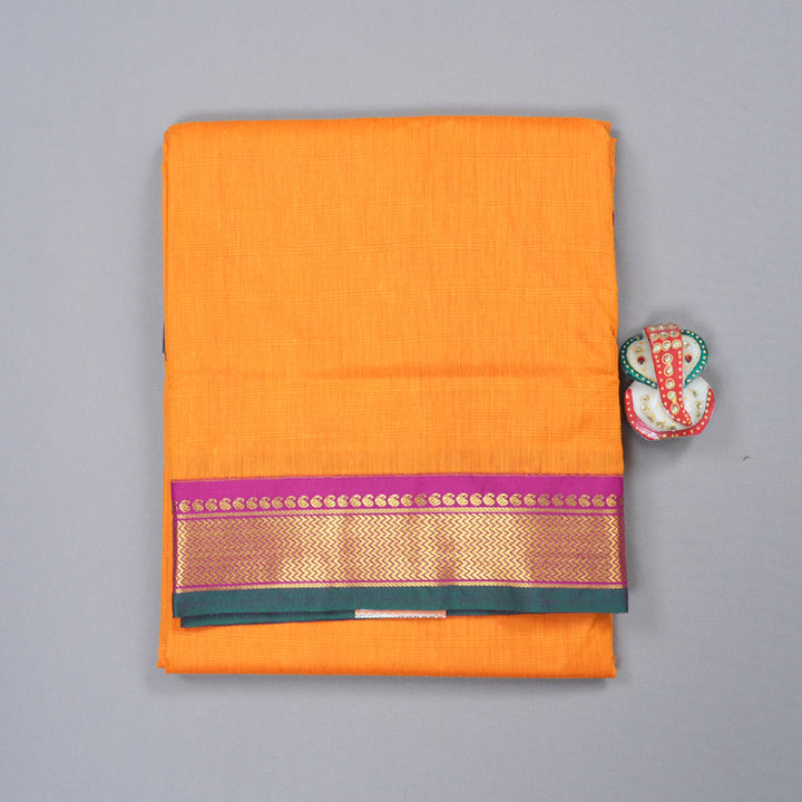Hayagrivas Ten Yards Semi Silk Saree in Luxurious Mango yellow KBD1953B6-2