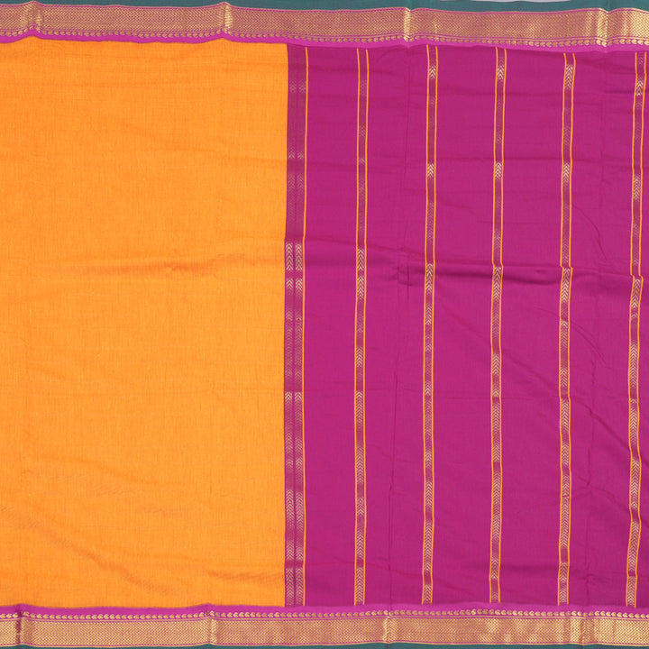 Hayagrivas Ten Yards Semi Silk Saree in Luxurious Mango yellow KBD1953B6-2