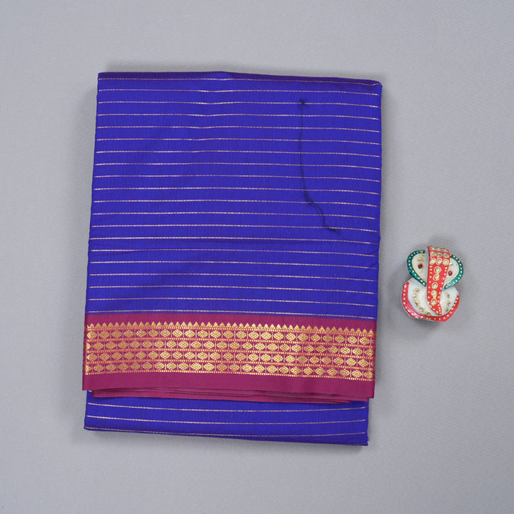 Hayagrivas Ten Yards Semi Silk Saree in Bold Blue  KBD1953B8-1