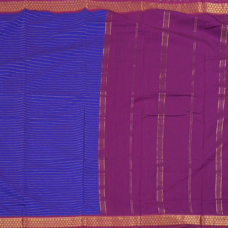Hayagrivas Ten Yards Semi Silk Saree in Bold Blue  KBD1953B8-1
