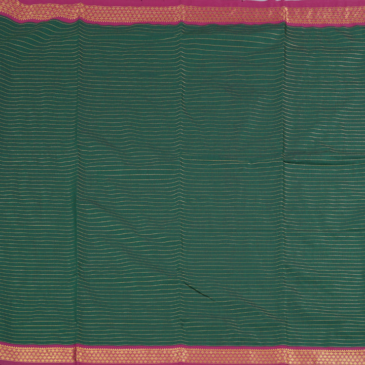Hayagrivas Ten Yards Semi Silk Saree in Lush Bottle Green KBD1953B8-4