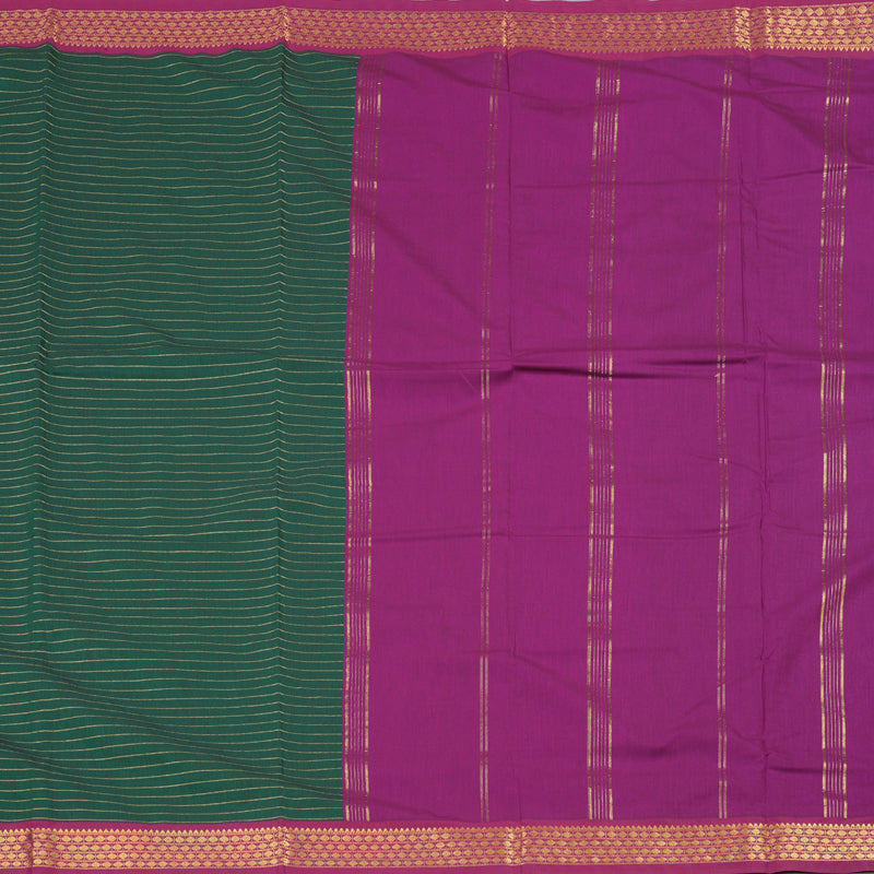 Hayagrivas Ten Yards Semi Silk Saree in Lush Bottle Green KBD1953B8-4
