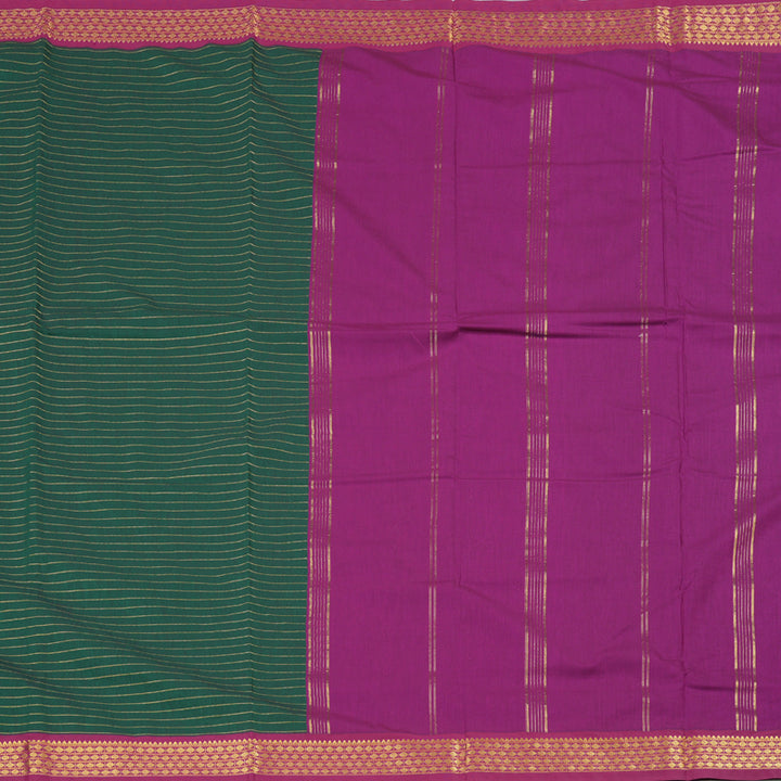 Hayagrivas Ten Yards Semi Silk Saree in Lush Bottle Green KBD1953B8-4