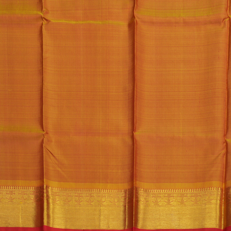 Hayagrivas Handloom Araku Maroon Kanjivaram Silk Pattu Pavadai with Golden Yellow Border KBD1955B1-1