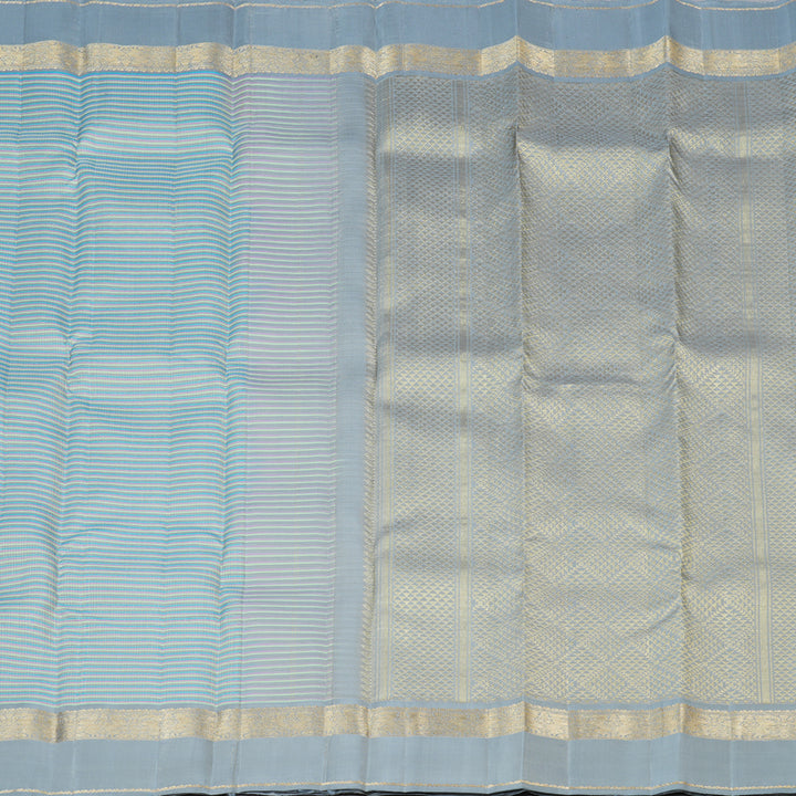 Hayagrivas Multi Colour Checks Handloom Kanjivaram Silk Saree with Grey Border KBD1968B15-1