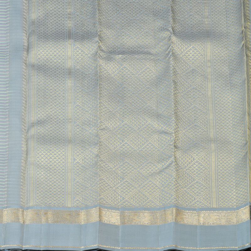 Hayagrivas Multi Colour Checks Handloom Kanjivaram Silk Saree with Grey Border KBD1968B15-1